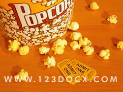 Popcorn & Movie Tickets Photo Image