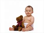 Baby with Teddy Bear photo image
Click this thumbnail to view a larger detail of the photo, 
and access price and purchase options