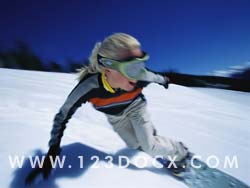Girl on Snowboard  Photo Image