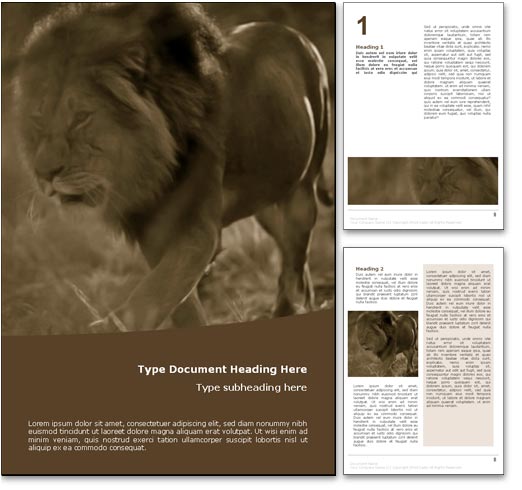 Lion word template document
