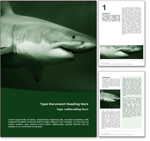 Shark word template document