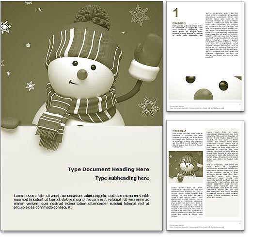 Frosty The Snowman word template document