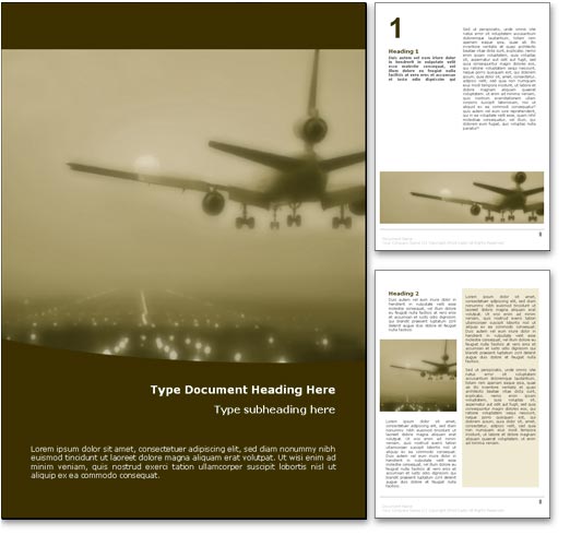 Commercial Airline Plane word template document