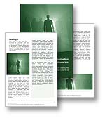 The Business Success Word template in green shows a confident business man standing with his competitors and competition. The Business Success Microsoft Word template is the ideal document template for any business report, executive document or career publication.

Click the Business Success word template thumbnail for color, pricing, and purchase options