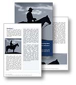 The Cowboy Microsoft Word template in blue shows a cowboy sitting on his horse looking out across his ranch and the open range. The Cowboy MS Word template is the ideal Word template for any wild west, rodeo, outlaw, cowhand, ranch, cattle drive, American cowboy, western or cowboy publication.

Click the Cowboy word template thumbnail for color, pricing, and purchase options