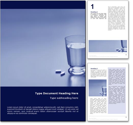 Glass of Water & Pills word template document