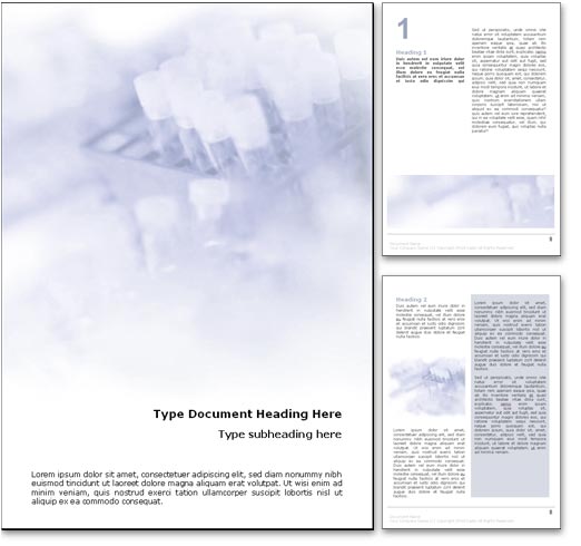 Test Tubes word template document