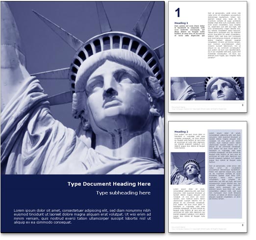 Statue of Liberty USA word template document